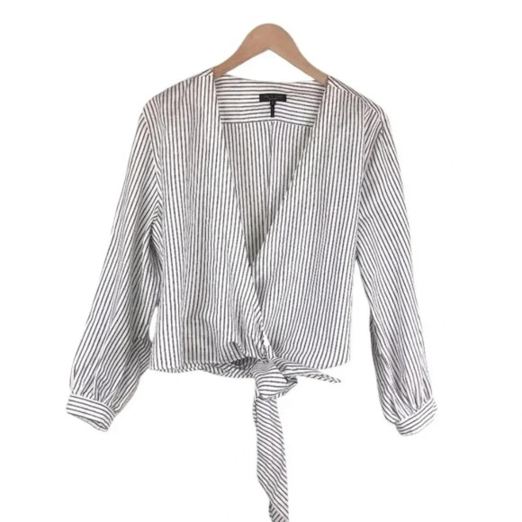 rag & bone Tops - Rag & Bone Striped Prescott Long Sleeve Wrap Size L